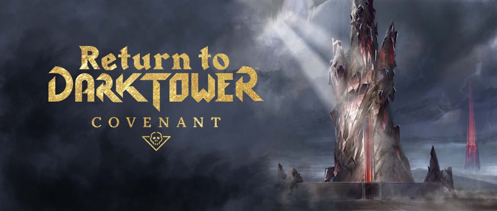 Tower Shard illustration with Return to Dark Tower Covenant banner logo