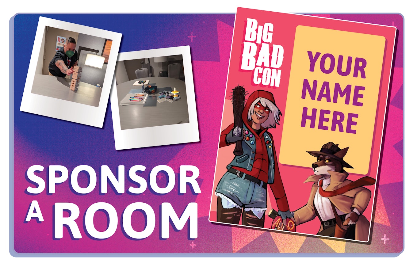 images of a game room, a gamer pulling a block from a Jenga tower, and a mock door sign with "Your Name Here"