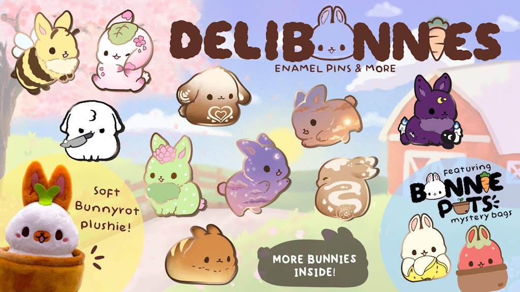 Chibi Bunny Enamel Pins - Cute Rabbits for New Year by Dinojar — Kickstarter