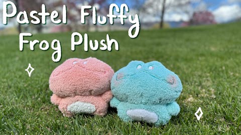Pastel Fluffy Frog Plush