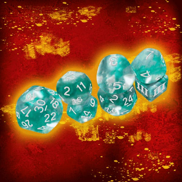 Thracian Azure Swirl Dice, DCC Funky 7