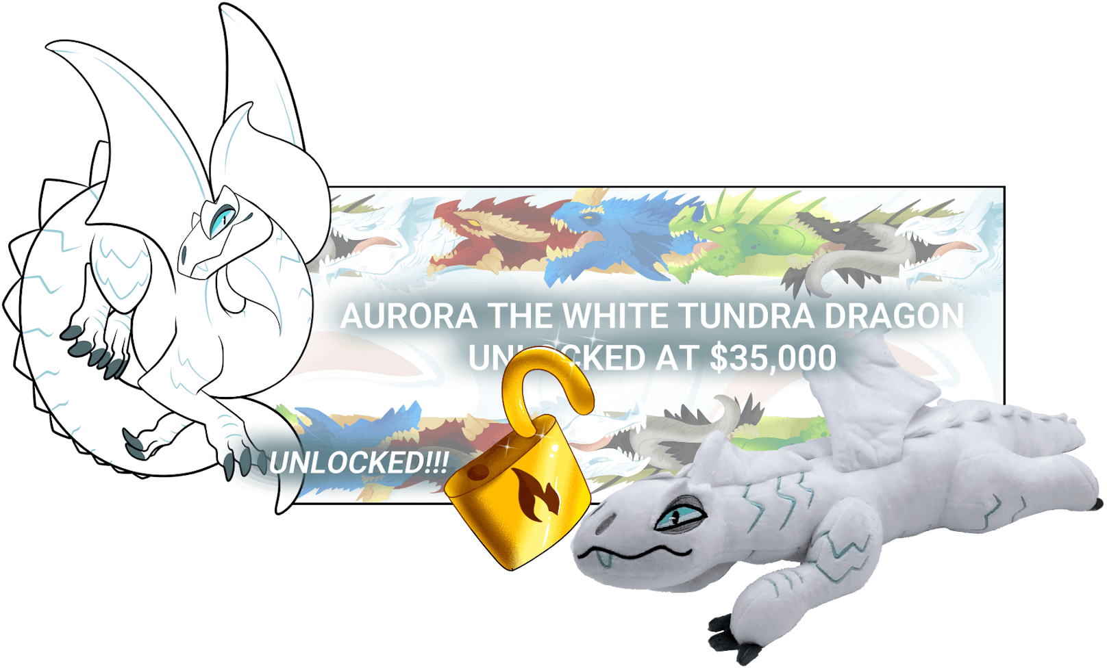 Unlock Aurora the White Tundra Dragon