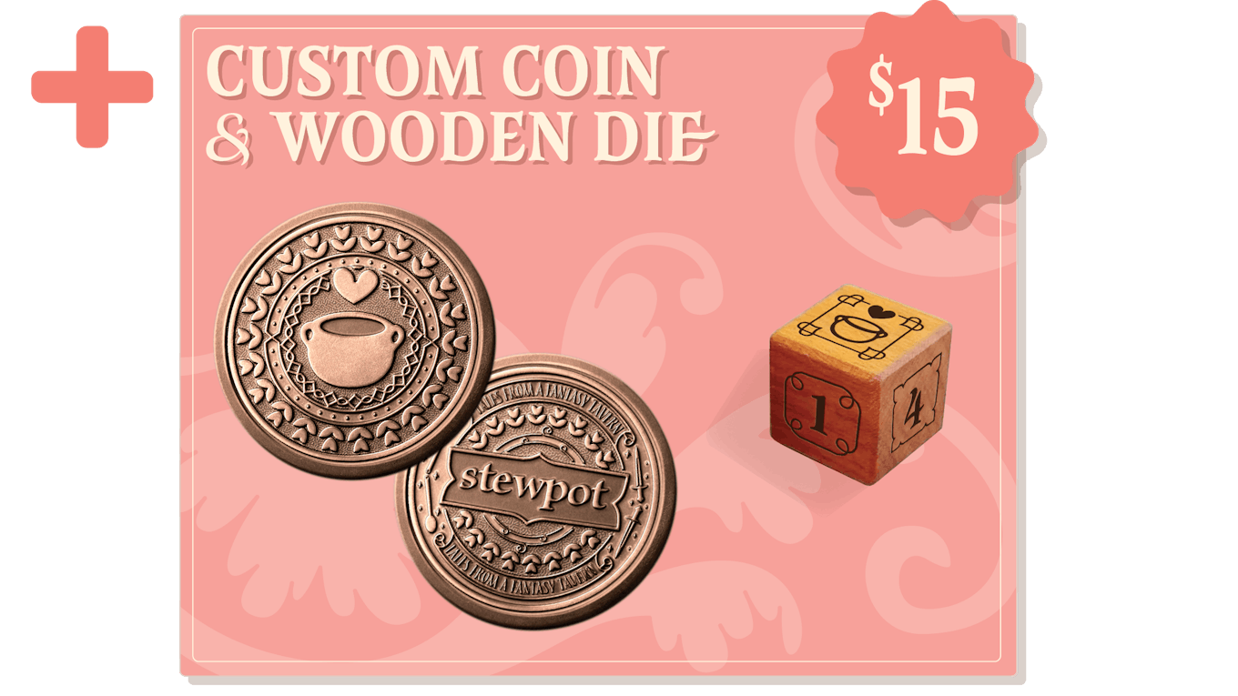 Custom Coin and Wooden Die