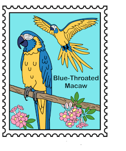 Blue Throated Macaw vinyl sticker