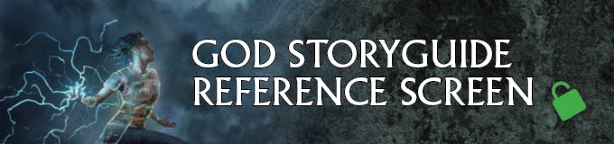 At $50,000 in Funding - New Add On: Scion: God Storyguide Reference Screen!