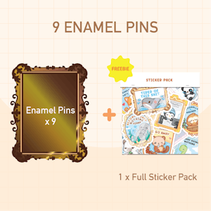 9 Enamel Pins (~$107.40 USD)