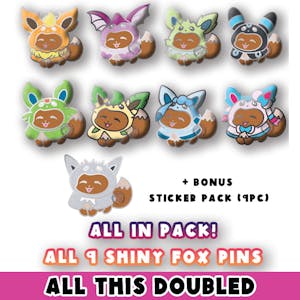 Bestie Pack - 2 x ALL IN: All Fox Pins and BONUS Sticker Pack (9 pc)