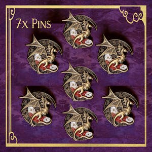 7 x Gilded Dragon pins