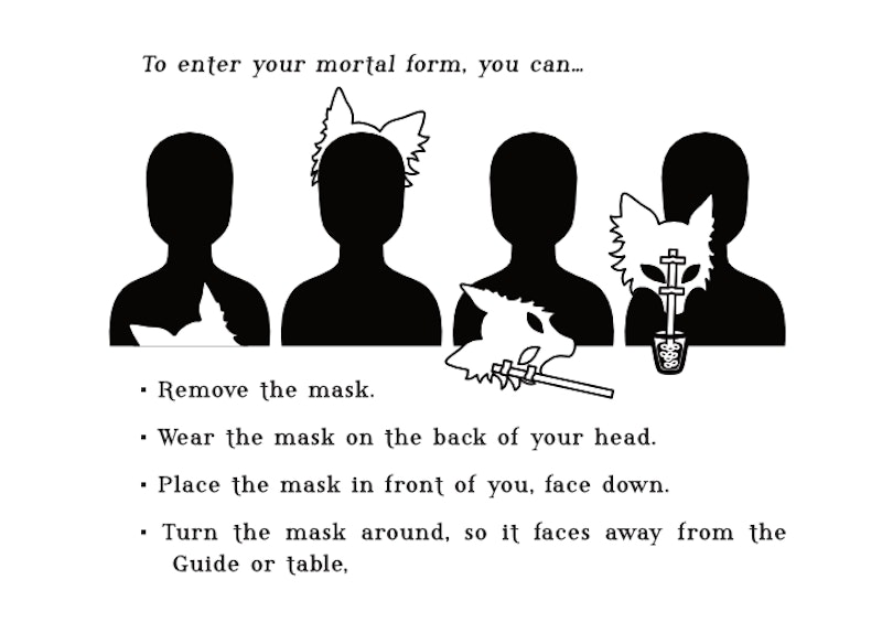 A screenshot of suggestions on how to remove a mask to enter your Mortal Form.
