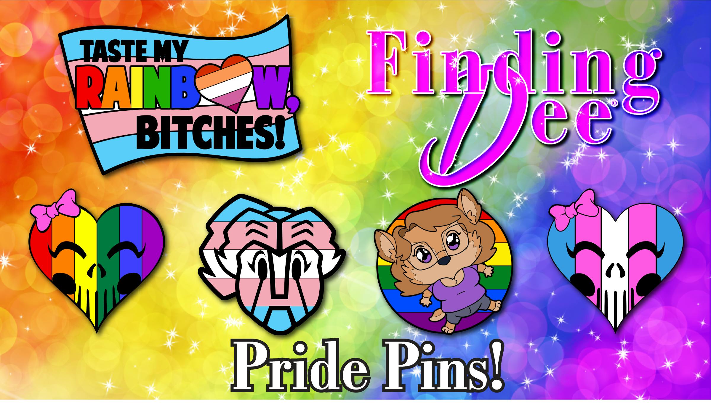 Finding Dee Pride Pin Set & Books!
