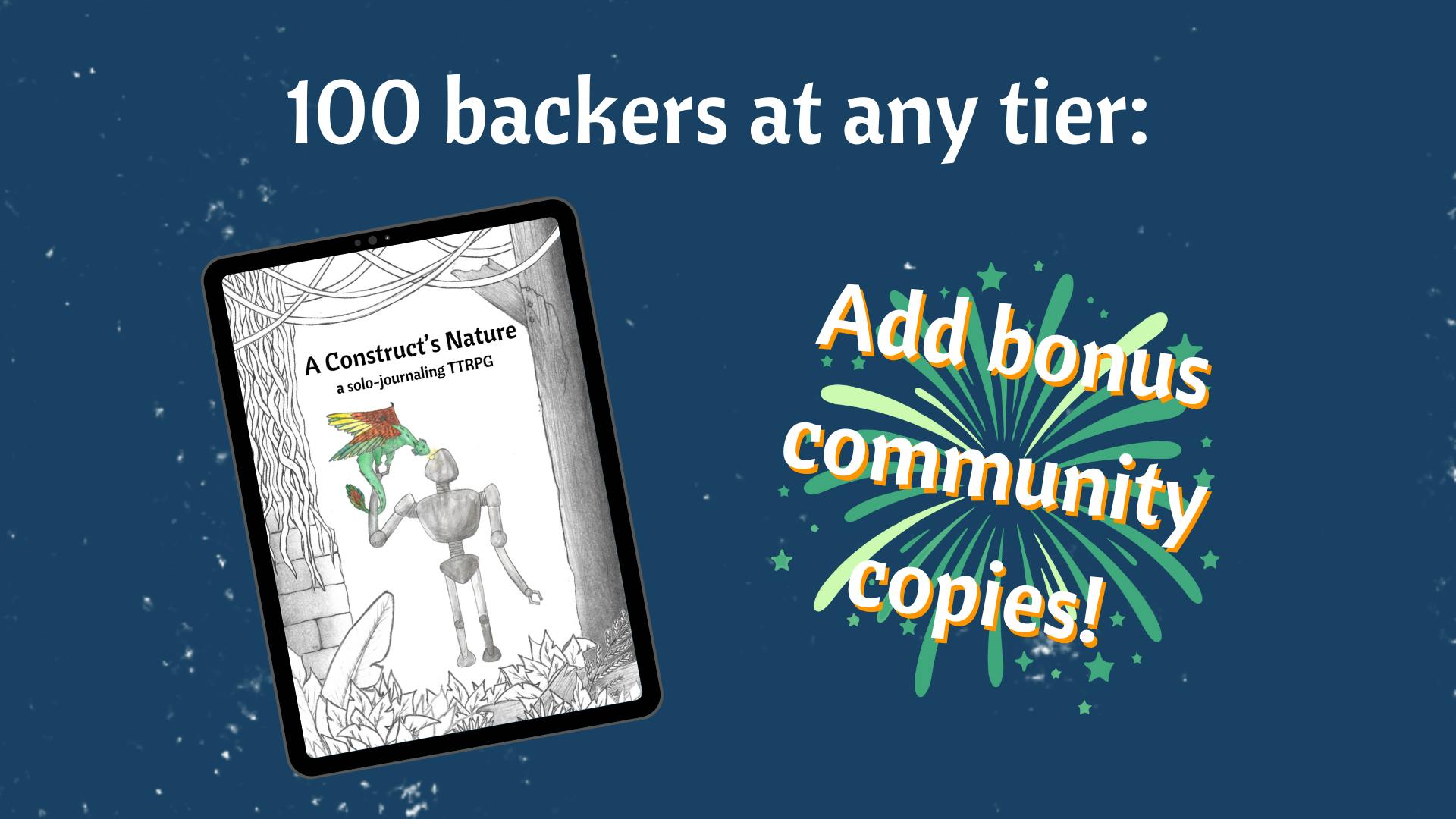 Reach 100 backers: Add community copies