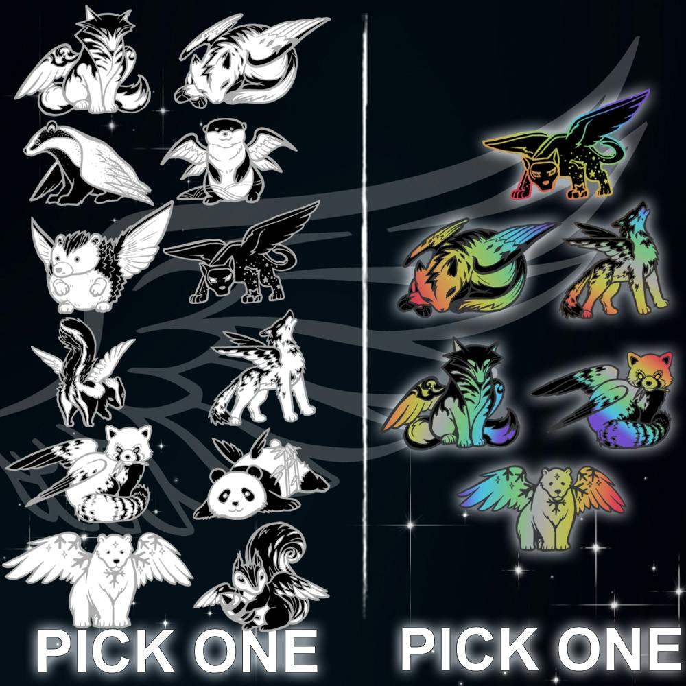 One (1) Sticker + One (1) B&W Hard Enamel Pin