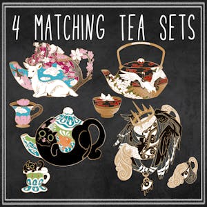 4 Matching Tea Sets