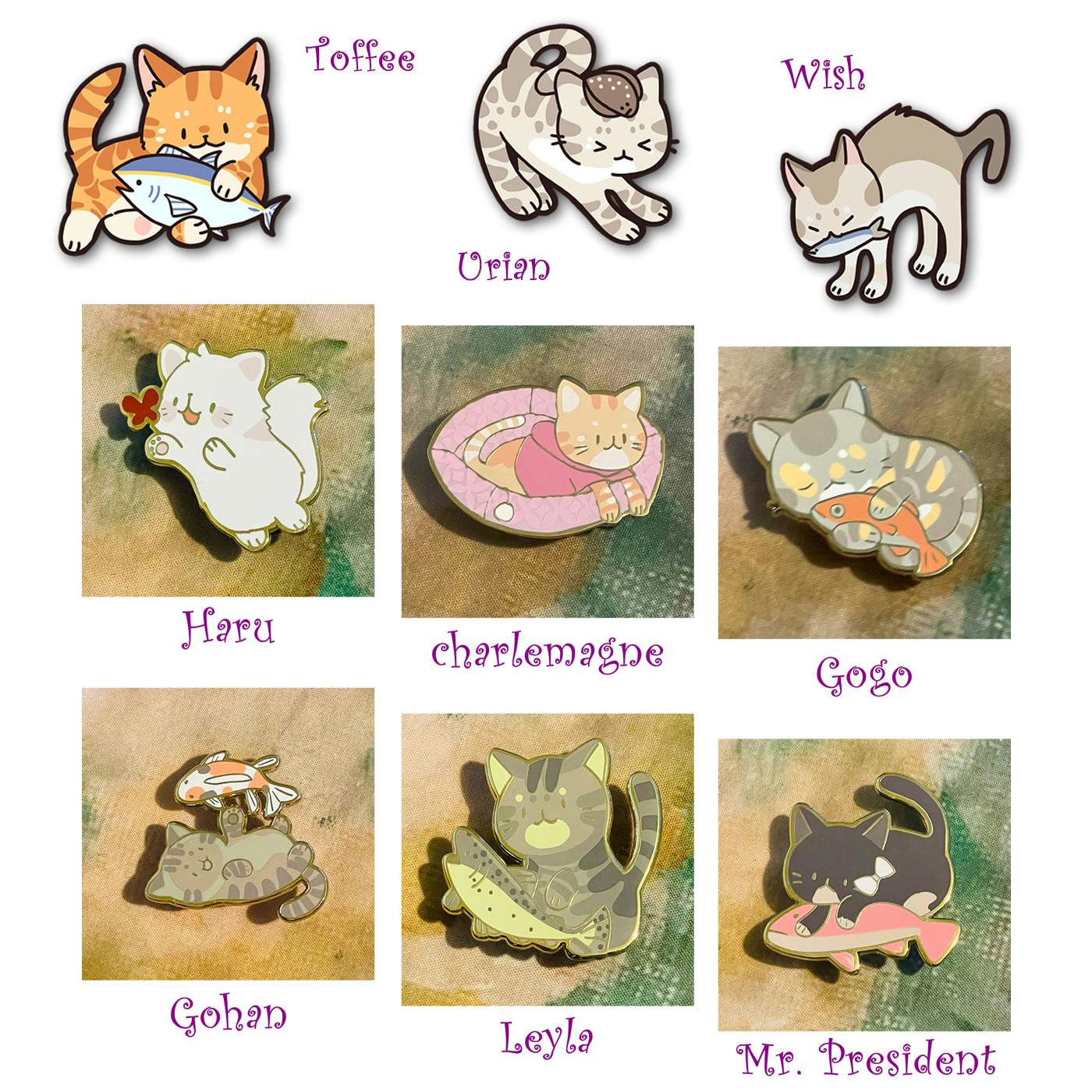 Cat Sudoku Enamel Pin x 9