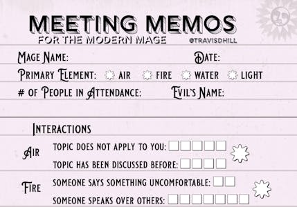 Digital Meeting Memo Sheet