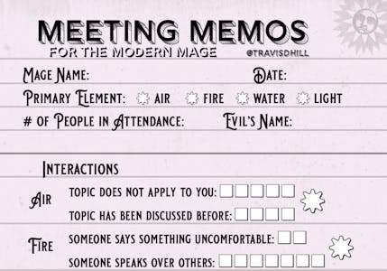 Digital Meeting Memo Sheet