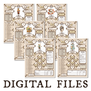 ITEM SET - Digital Character Sheets