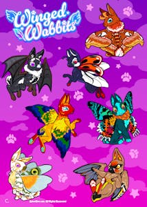 Winged Wabbit Sticker Sheet C