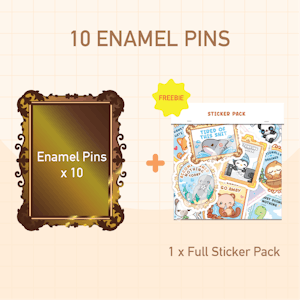 10 Enamel Pins (~$119.50 USD)