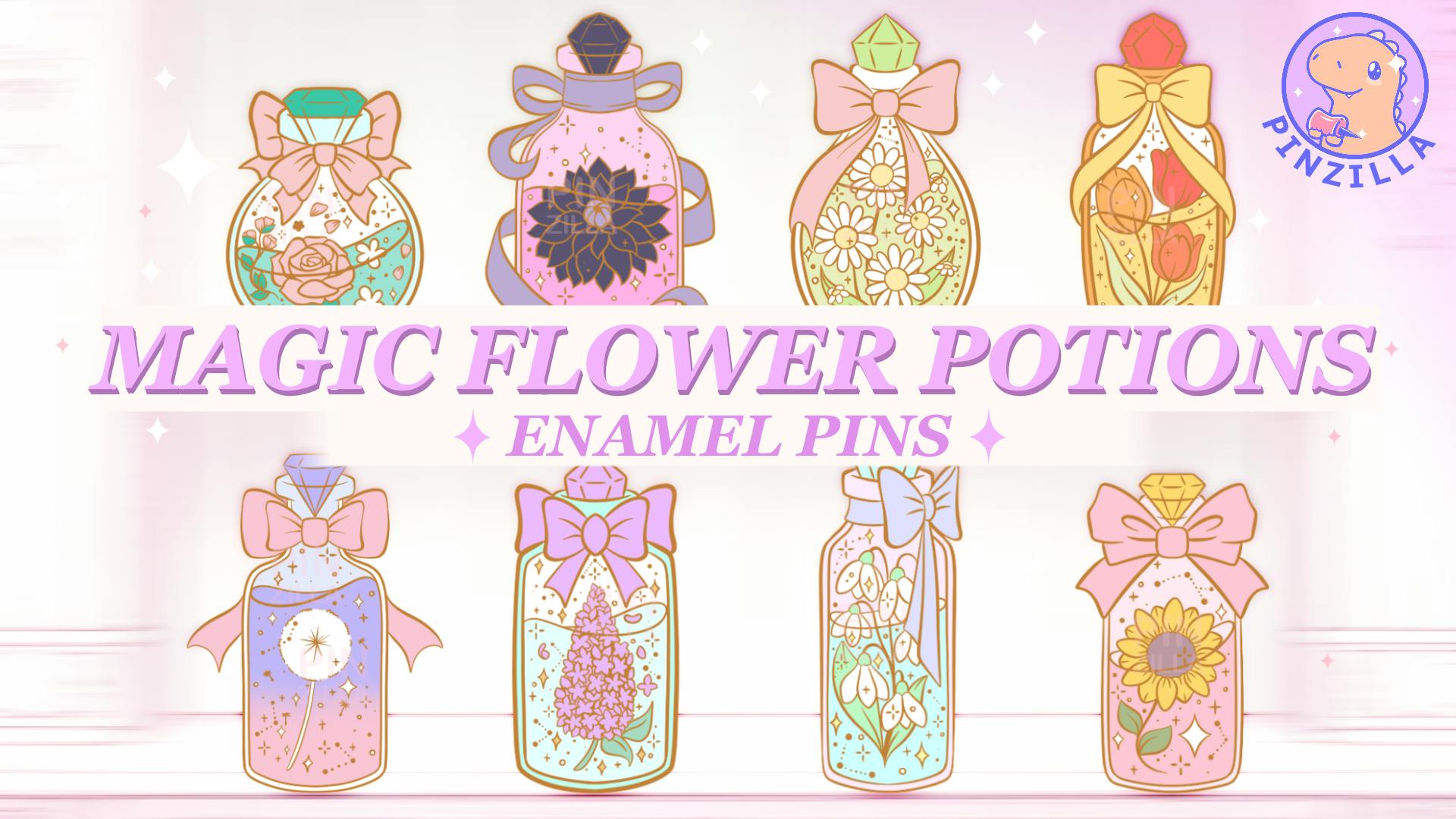 AESTHETIC FLOWER MAGIC POTIONS - HARD ENAMEL PINS - BackerKit