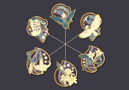 Animalia & Flora Series: set of 6 pins