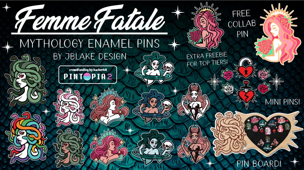 Femme Fatale Enamel Pins by JBlake Design!