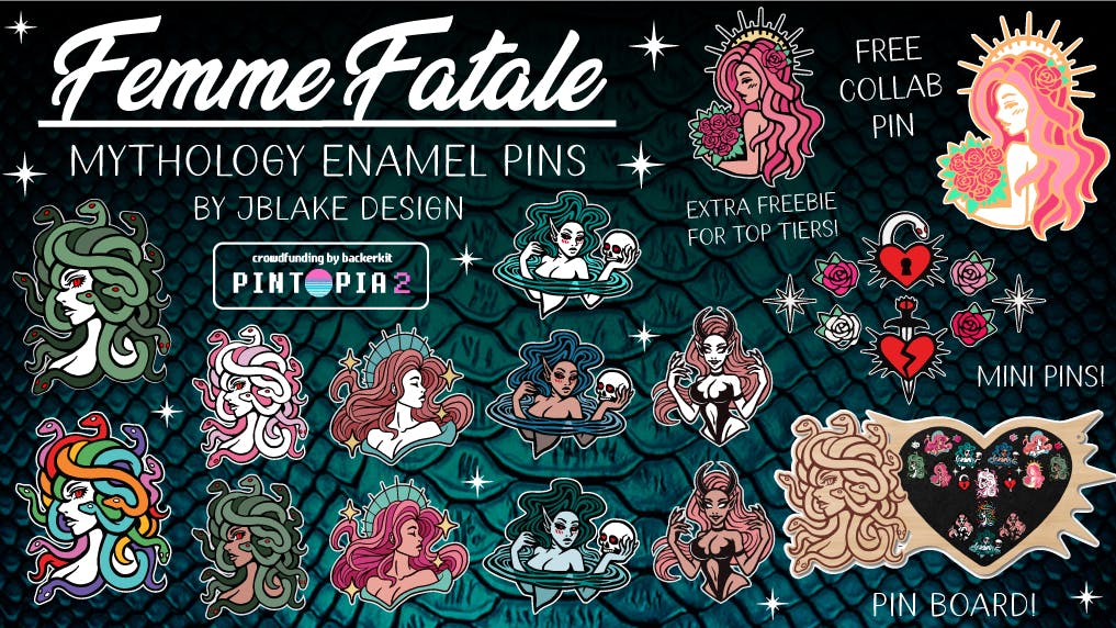 Femme Fatale Enamel Pins by JBlake Design!