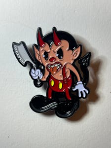 Cartoon Creepies Red Devil w/ Razor 2" Soft Enamel pin