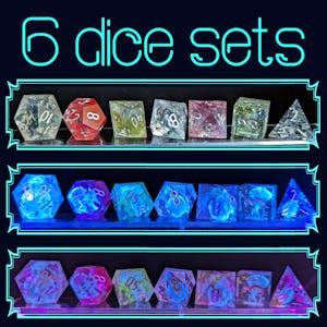 6 sets of Hidden Glow dice