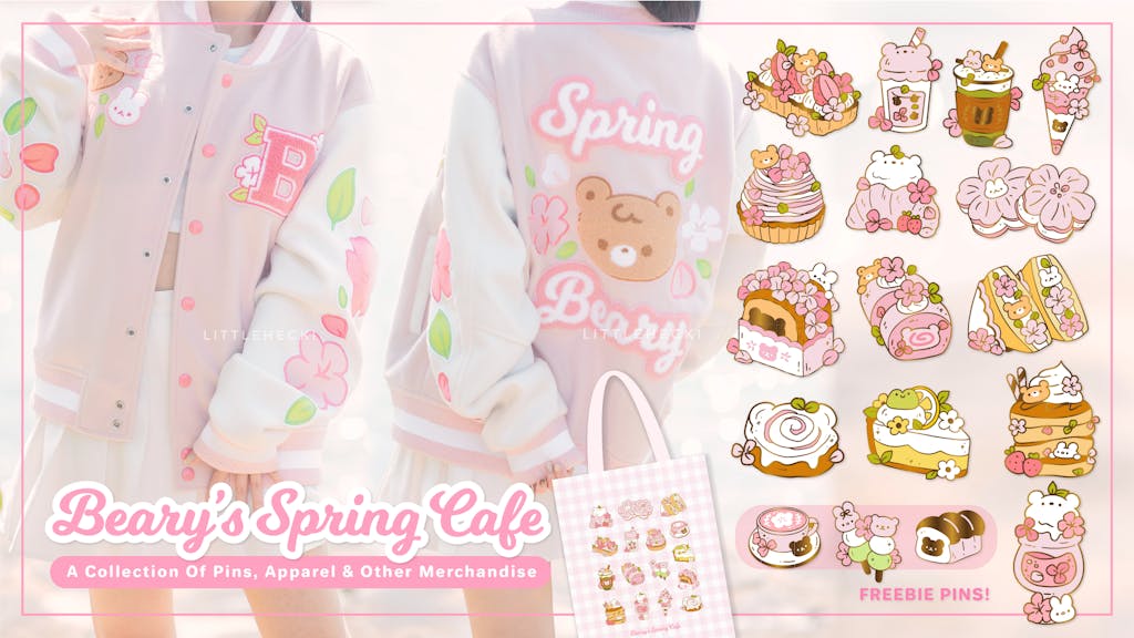 Beary's Spring Cafe V.2 - A Collection Of Spring Desserts Enamel Pins & Apparel