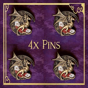 4x Gilded dragon pins