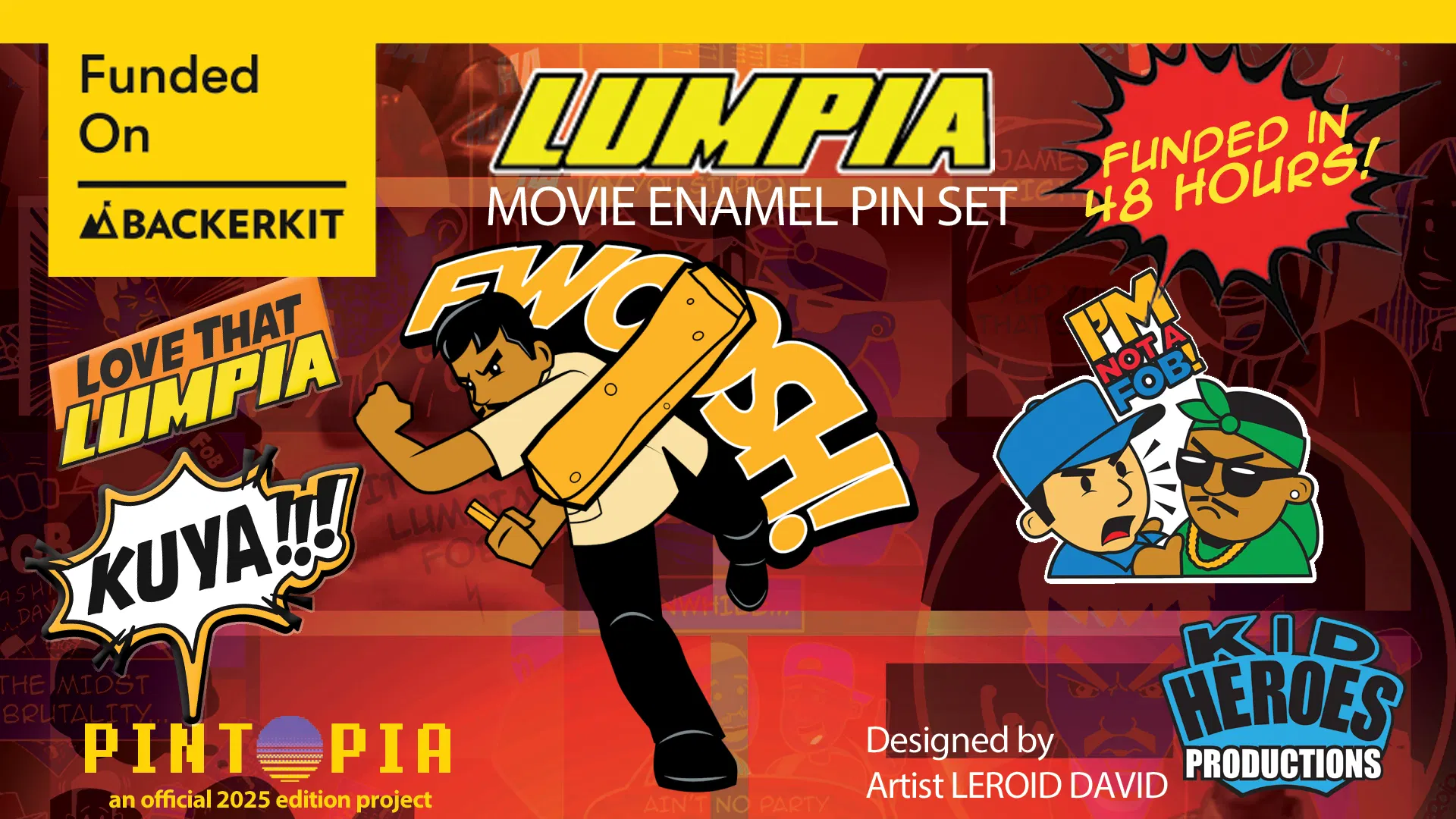 Launch Party | Original LUMPIA Movie Enamel Pin Set! - BackerKit