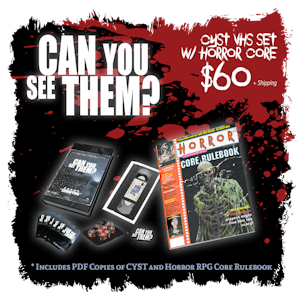 Can You See Them? VHS-Box Collector's Edition and Horror RPG Core Rulebook in Print