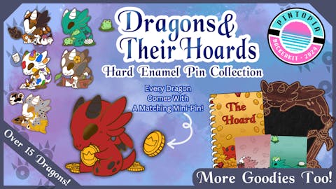 Dragons and Their Hoards: A Cute Enamel Pin Collection Set