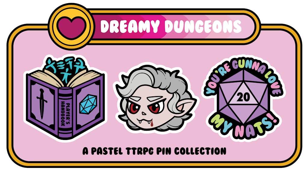 Dreamy Dungeons | A TTRPG Enamel Pin Collection