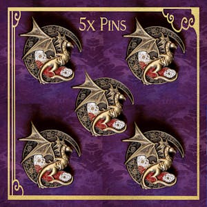 5x Gilded Dragon pins