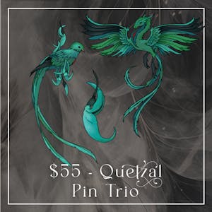 Quetzal & Jade - Pin Trio