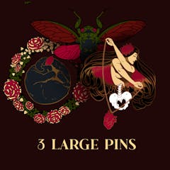 3 large pins (60$+ value)
