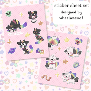 critter and bug sticker sheet set by Wheeliescoot
