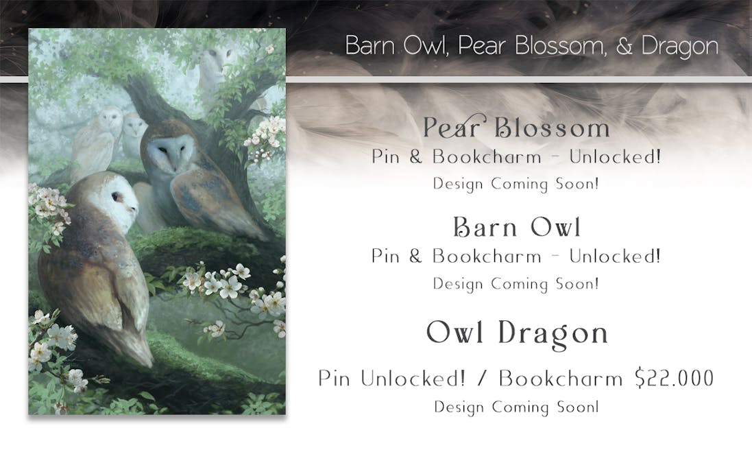 Unlock the complete Barn Owl & Pear Blossom Set!