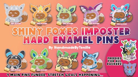 Shiny Evolving Fox Imposters - An Enamel Pin Project