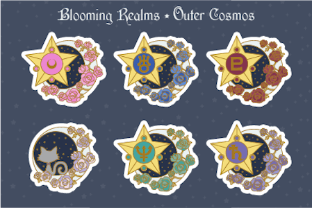 ✦ Blooming Realms Outer Cosmos Sticker Sheet