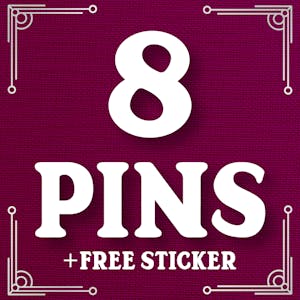 Eight Pins + Free Sticker