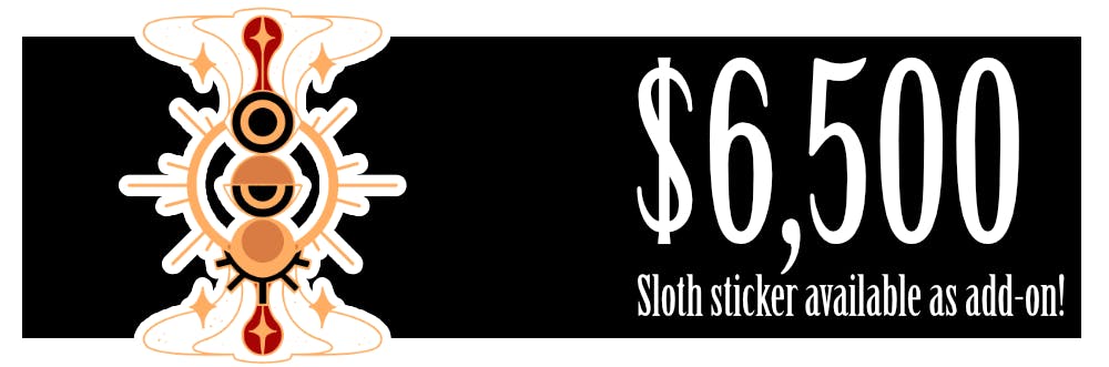 SLOTH sticker available as Add-On