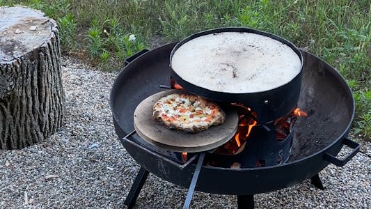 Fire Pit Grill Pizza Oven Attachment