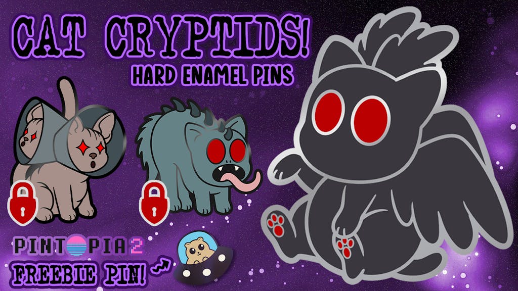 Catryptids! An Cryptid Cat Enamel Pin Series