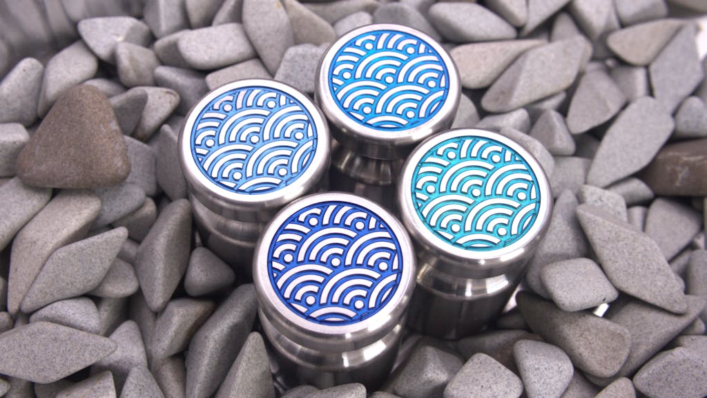 1" Magnets, Seigaiha. Blue Sea and Waves.