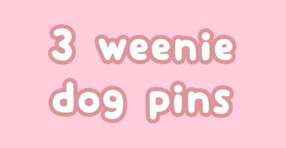 3 Weenie Dog Pins