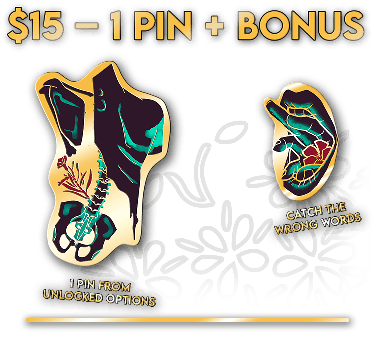 $15 - 1 Pin + Bonus: 1 pin from unlocked options, Catch The Wrong Words