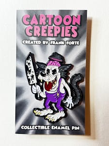 Cartoon Creepies Purple Wolf w/ Knife 2" Soft Enamel pin